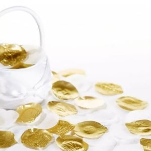 Gold and white 250Pcs flower Petals for Wedding Decoration